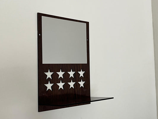Acrylic Mirror Set of 2 – Wooden Texture | Lightweight Decorative Wall Mirrors