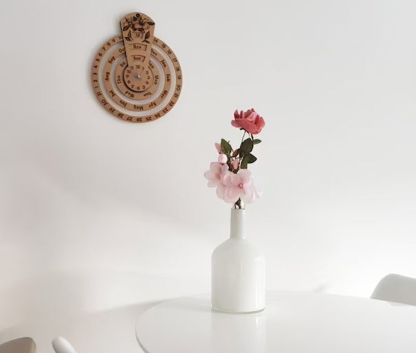 Wooden & Acrylic Wall Calendar Clock