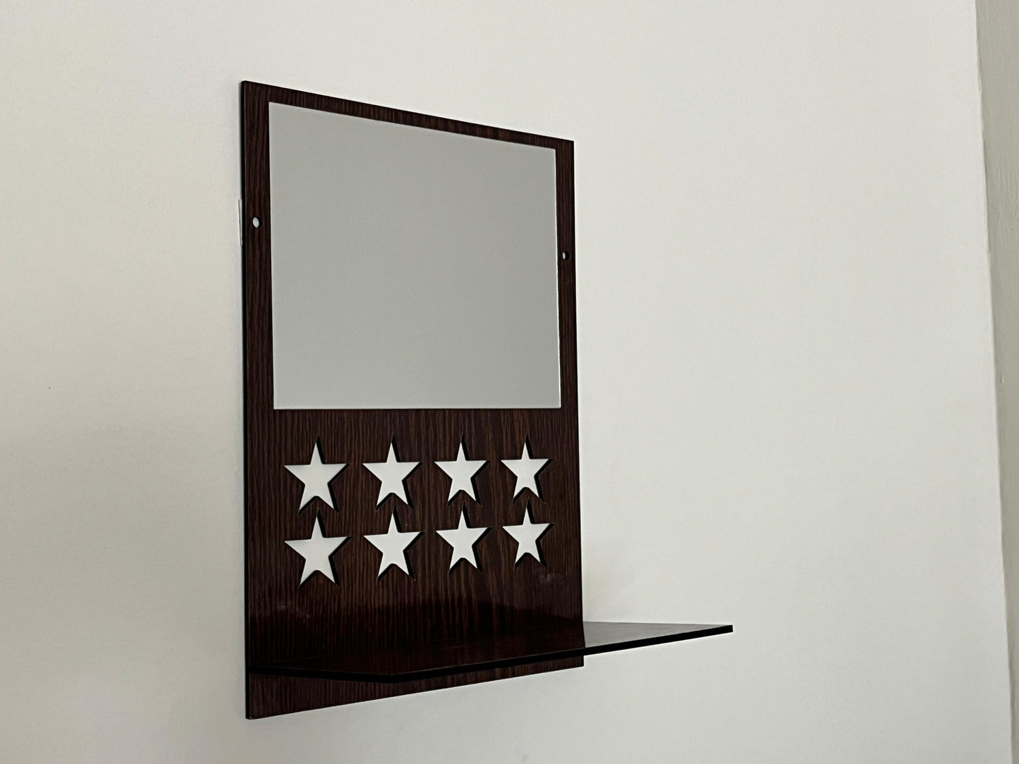 Acrylic Mirror Set of 2 – Wooden Texture | Lightweight Decorative Wall Mirrors