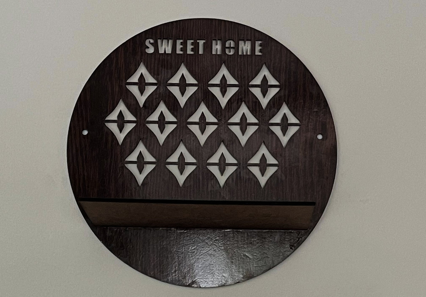 Wooden Acrylic Wall Stand for Flower Pots & Décor Items